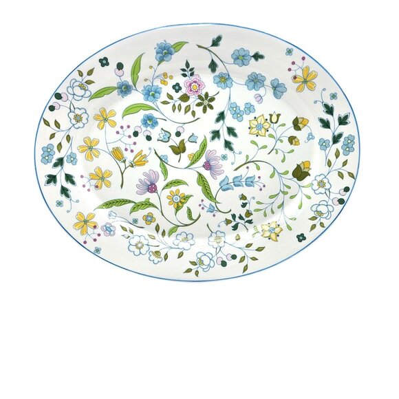 Spode Afton Floral 13" Bone China Oval Serving Platter Made In England - Picture 8 of 13